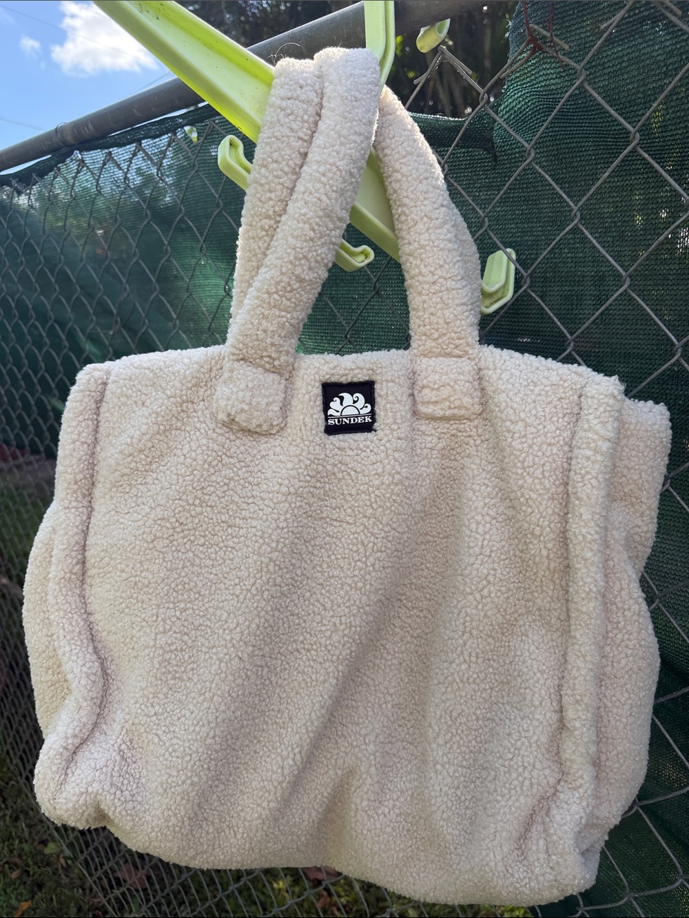 Sundek Cream Sherpa Tote Bag